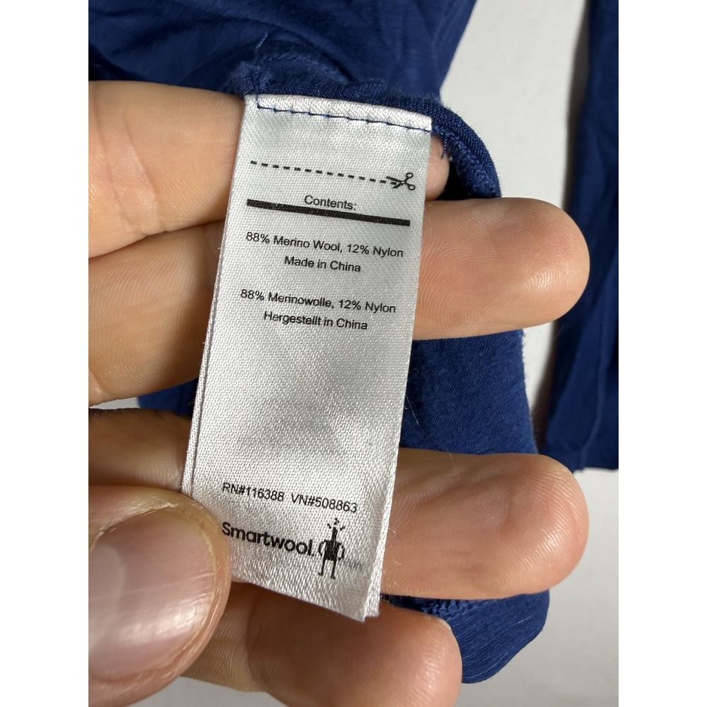 Smartwool Merino 150 Shirt Womens Medium Blue 1/4 Zip Long Sleeve Base Layer - Picture 5 of 8